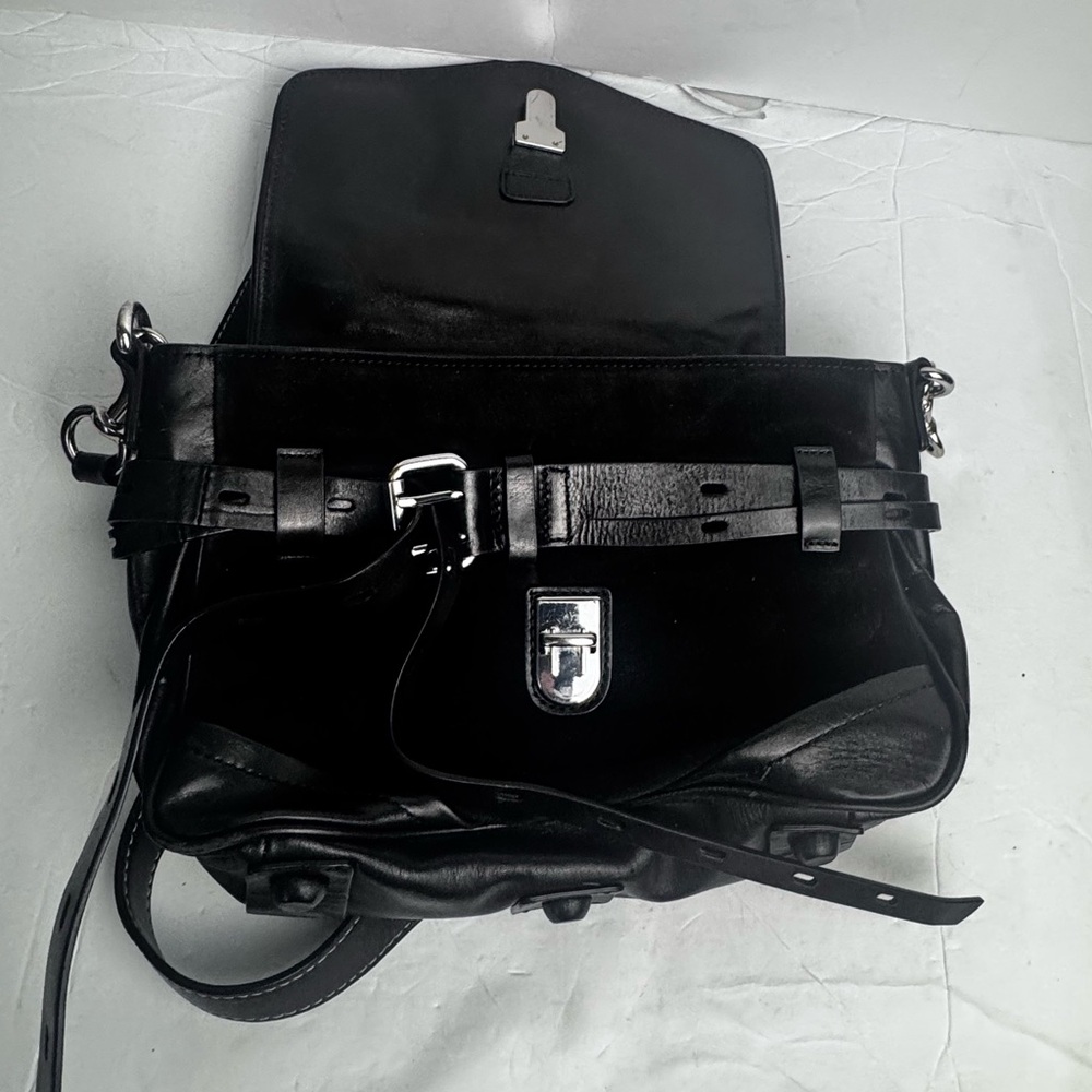 Joy Gryson NEW Ellie Suede Leather Satchel Shoulder Bag Buckle Saddle Crossbody - Picture 7 of 16